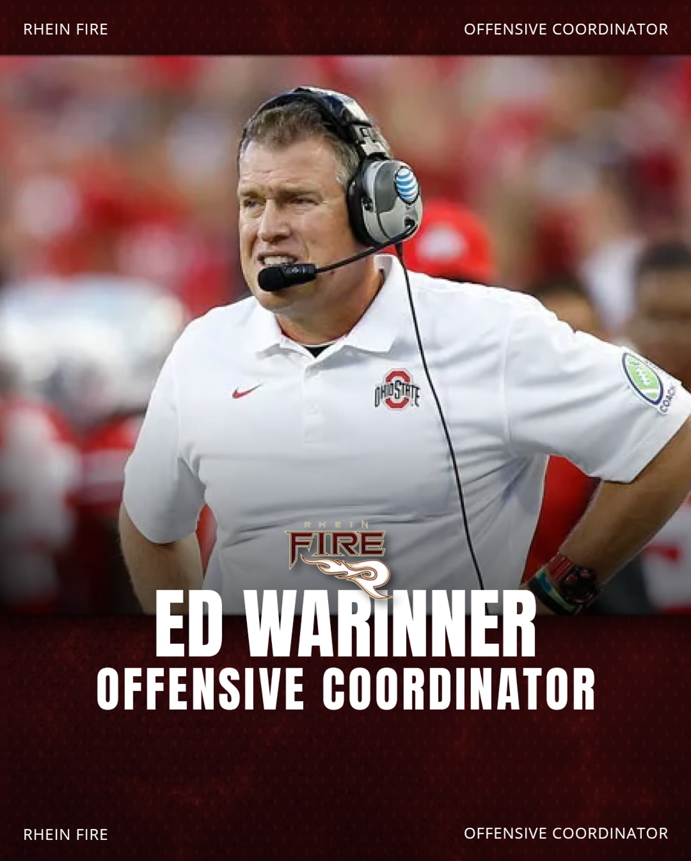 Rhein Fire verstärkt sich mit Ed Warinner als Offensive Coordinator