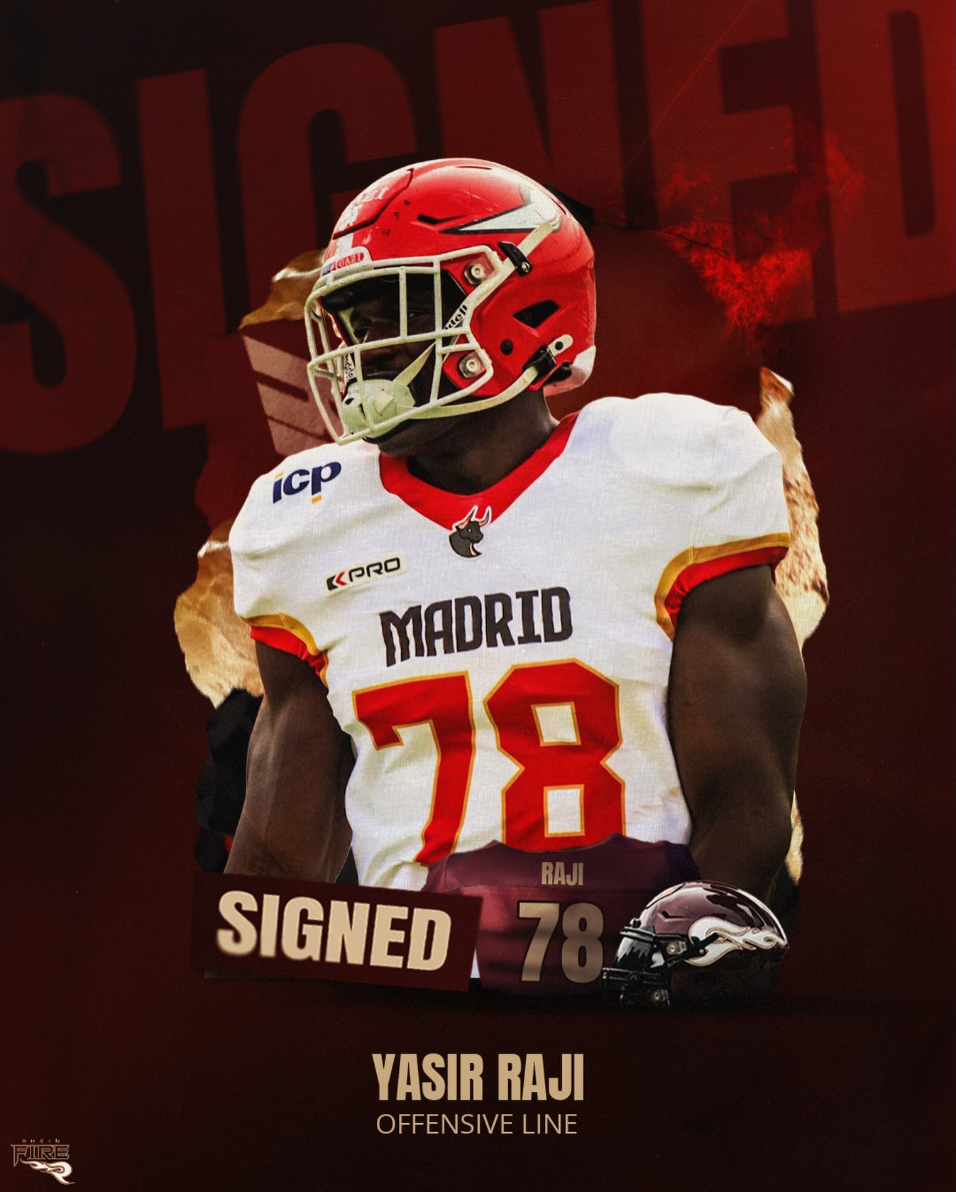 Rhein Fire Offensive Lineman Yasir Raji nach Rückkehr